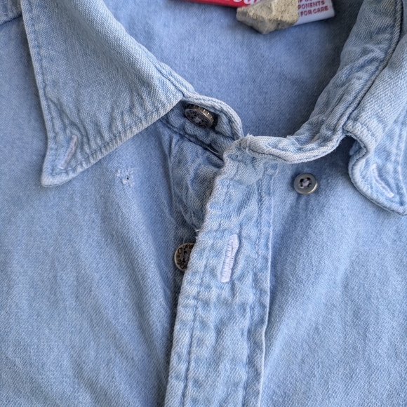 Vintage 90s Coca Cola Denim Button Down Shirt - Picture 7 of 9